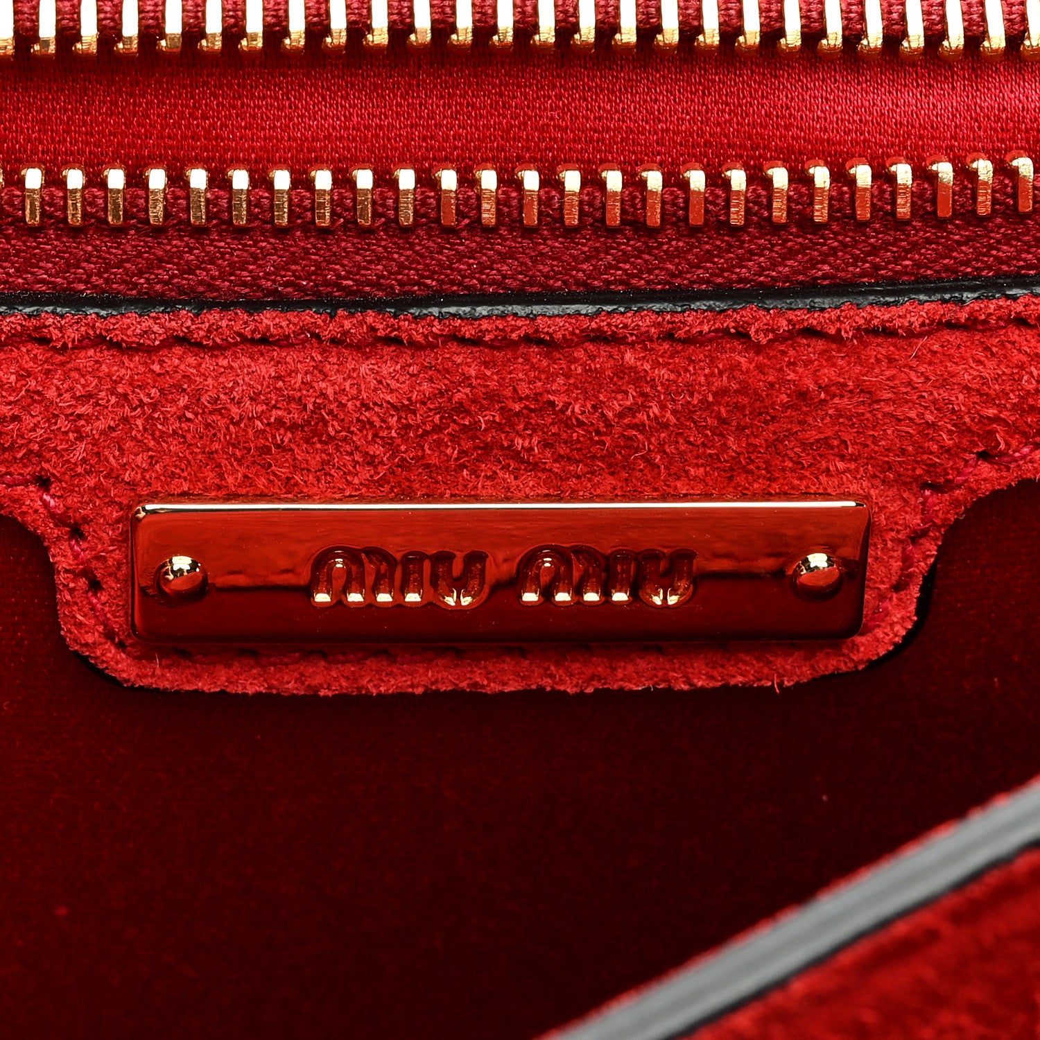 Miu Miu Goatskin Madras Miu Logo Shoulder Bag Rosa Fuoco 6 of 8
