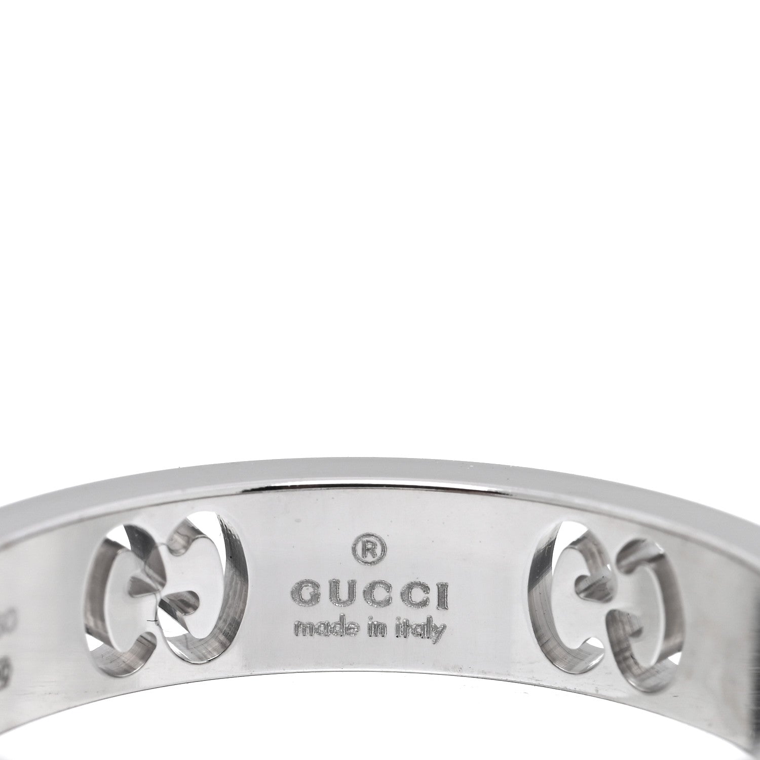 Gucci 18K White Gold Diamond Icon Stardust Band Ring 58 8.25 4 of 4