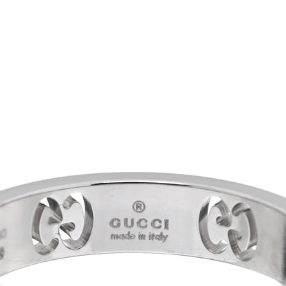 Gucci 18K White Gold Diamond Icon Stardust Band Ring 58 8.25 4 of 4
