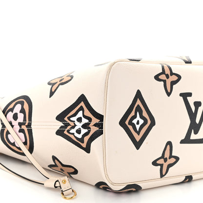 Louis Vuitton Monogram Giant Wild at Heart Neverfull MM Creme 9 of 11