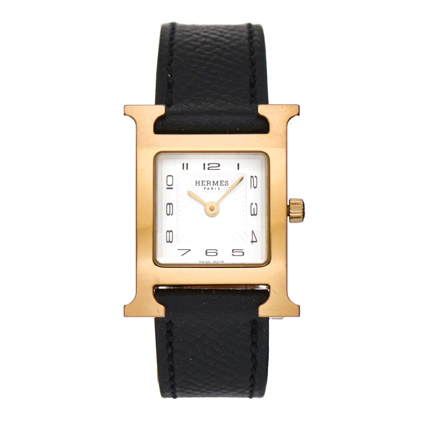 Stainless Steel Epsom 21mm Heure H Hour Quartz Watch Noir