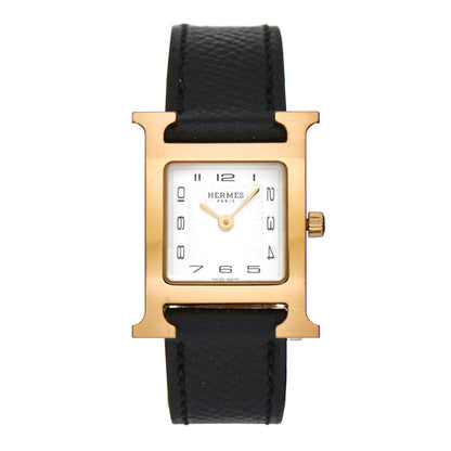Hermes Stainless Steel Epsom 21mm Heure H Hour Quartz Watch Noir 2 of 5