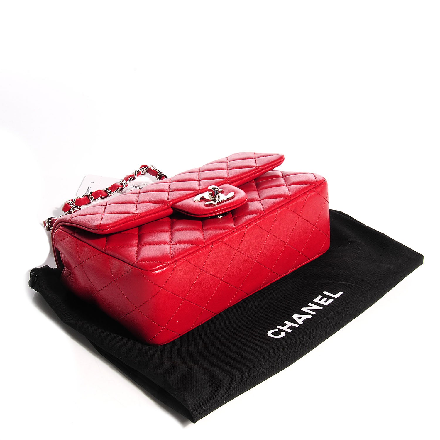 Chanel Lambskin Quilted Mini Rectangular Flap Red 4 of 8