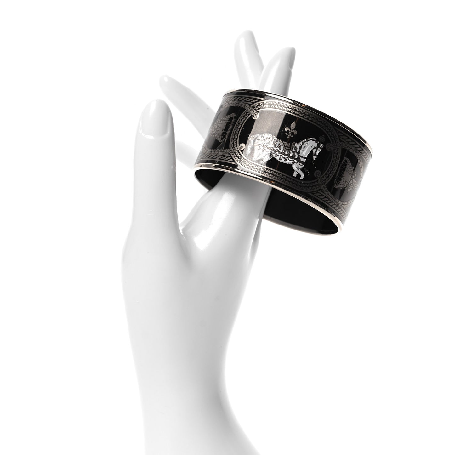 Enamel Printed Grand Apparat Extra Wide Bracelet 65 Black