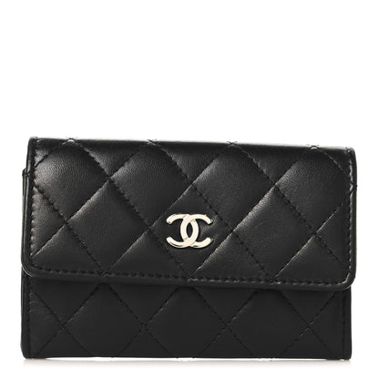 Chanel Lambskin Quilted Flap Card Holder Black 1 of 9