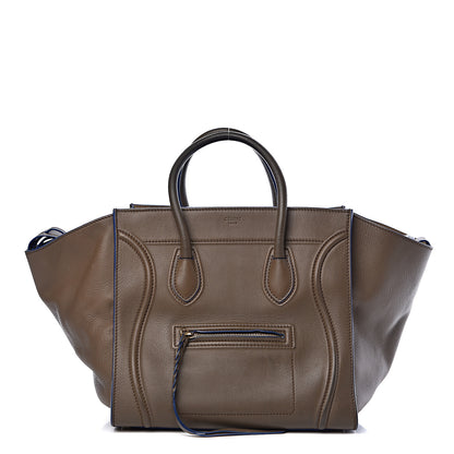 Celine Supple Calfskin Medium Phantom Luggage Khaki Cobalt Trim 1 of 20