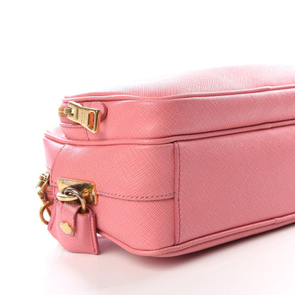 Prada Saffiano Lux Double Zip Crossbody Bag Petalo 5 of 13