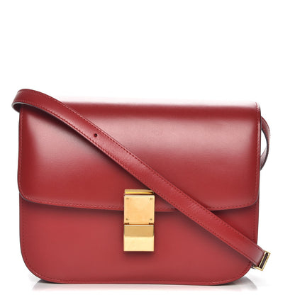 Celine Box Calfskin Medium Classic Box Flap Bag Red 1 of 8