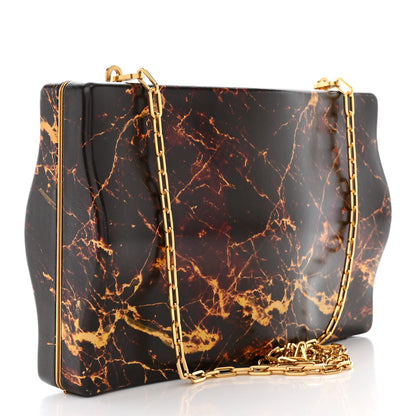 Bottega Veneta Spazzolato Calfskin Chain Clutch Gold Marble 3 of 9