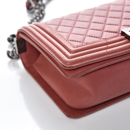 Chanel Lambskin Quilted Medium Boy Flap Dark Pink 11 of 16
