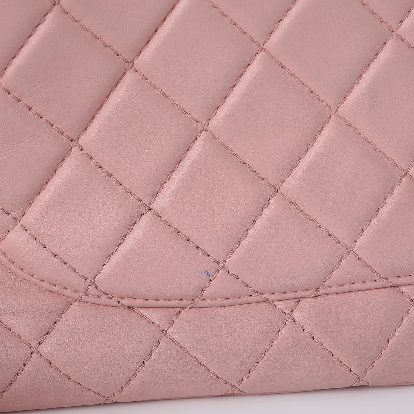Lambskin Quilted Jumbo Single Flap Light Pink