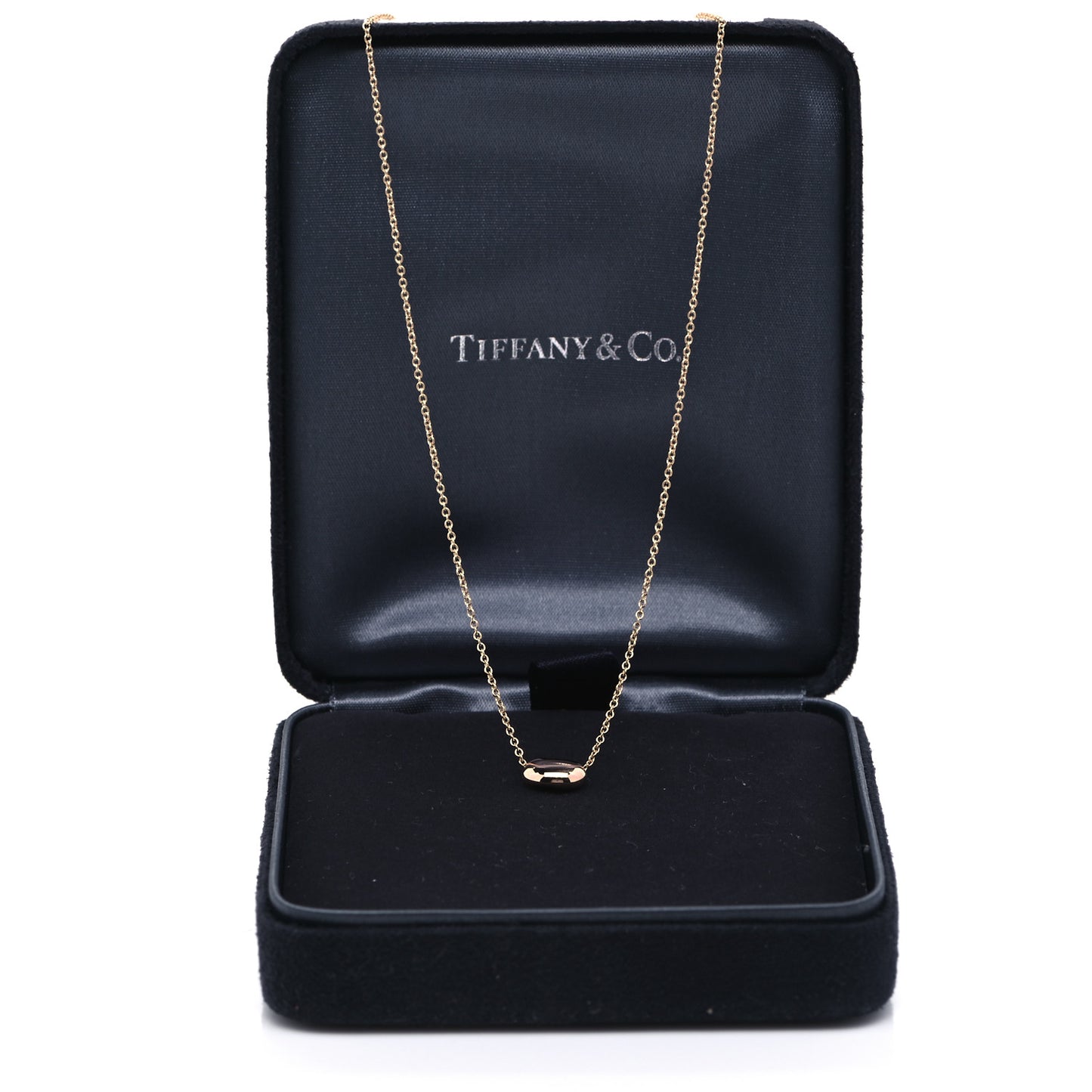 18K Rose Gold 9mm Elsa Peretti Bean Pendant Necklace