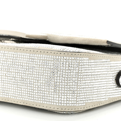 Fendi Crystal Vitello Laminato FF Mini Baguette Crystal Argento 10 of 10