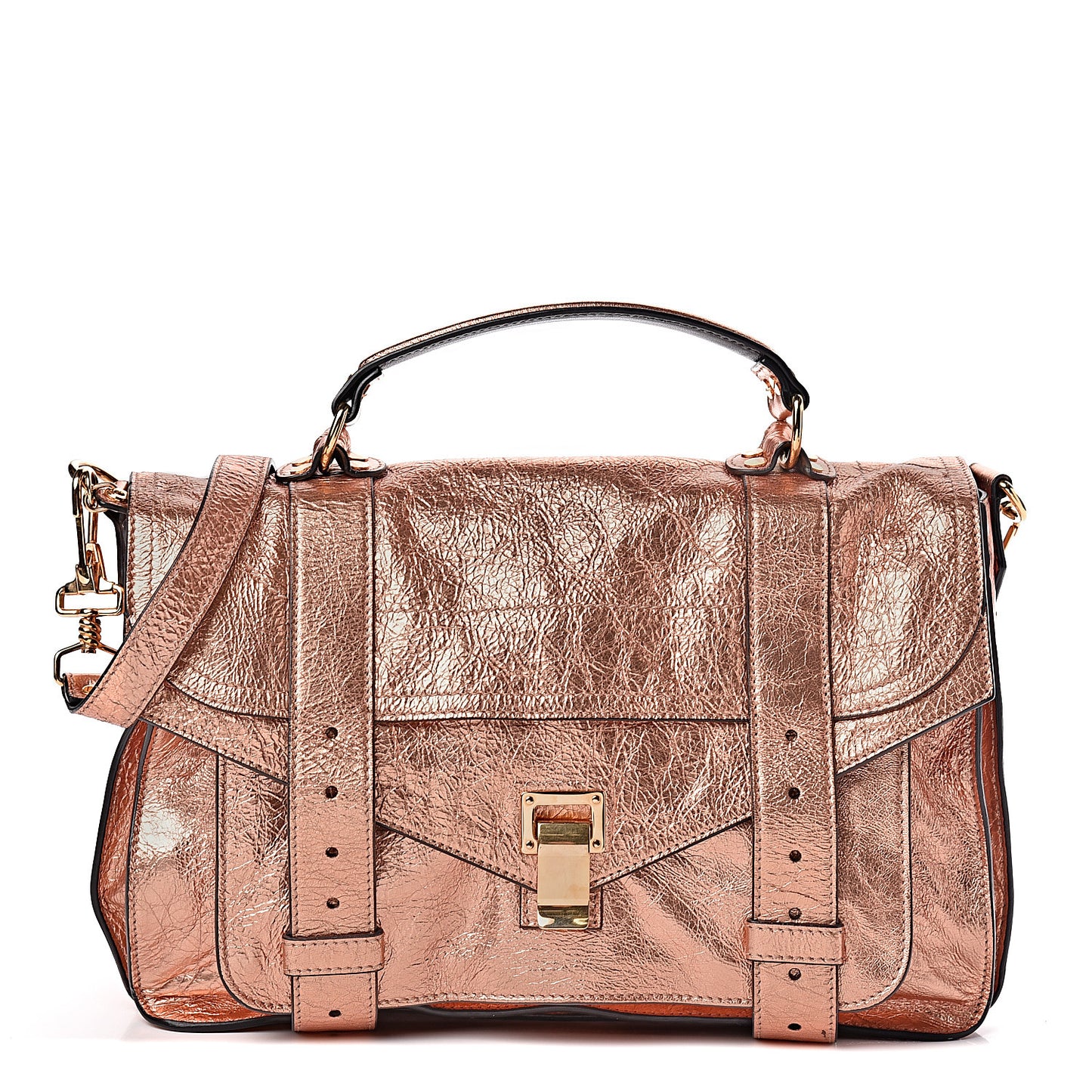 Metallic Lambskin Medium PS1 Satchel Copper