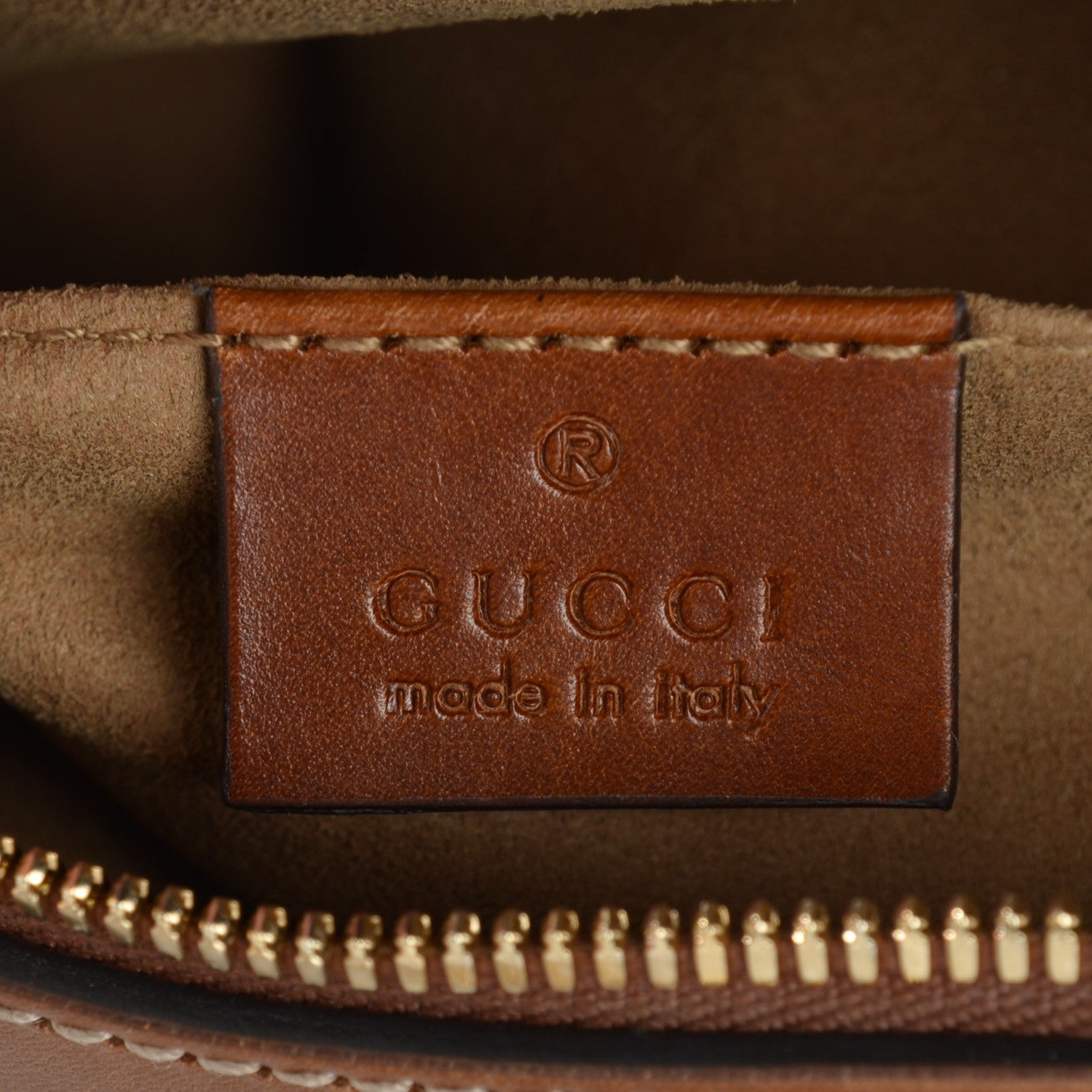 Gucci GG Supreme Monogram Cuoio Toscano Mini Chain Shoulder Bag Beige Ebony Cuir 6 of 7