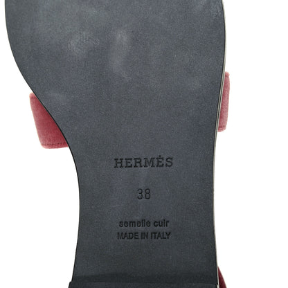 Hermes Velvet Santorini Sandals 38 Bois De Rose 6 of 8