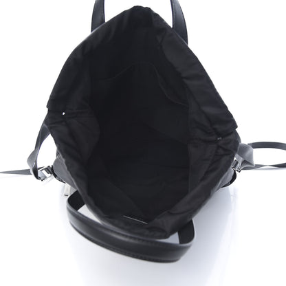Fendi Nylon Vitello Faces Vocabulary Drawstring Backpack Black 4 of 10