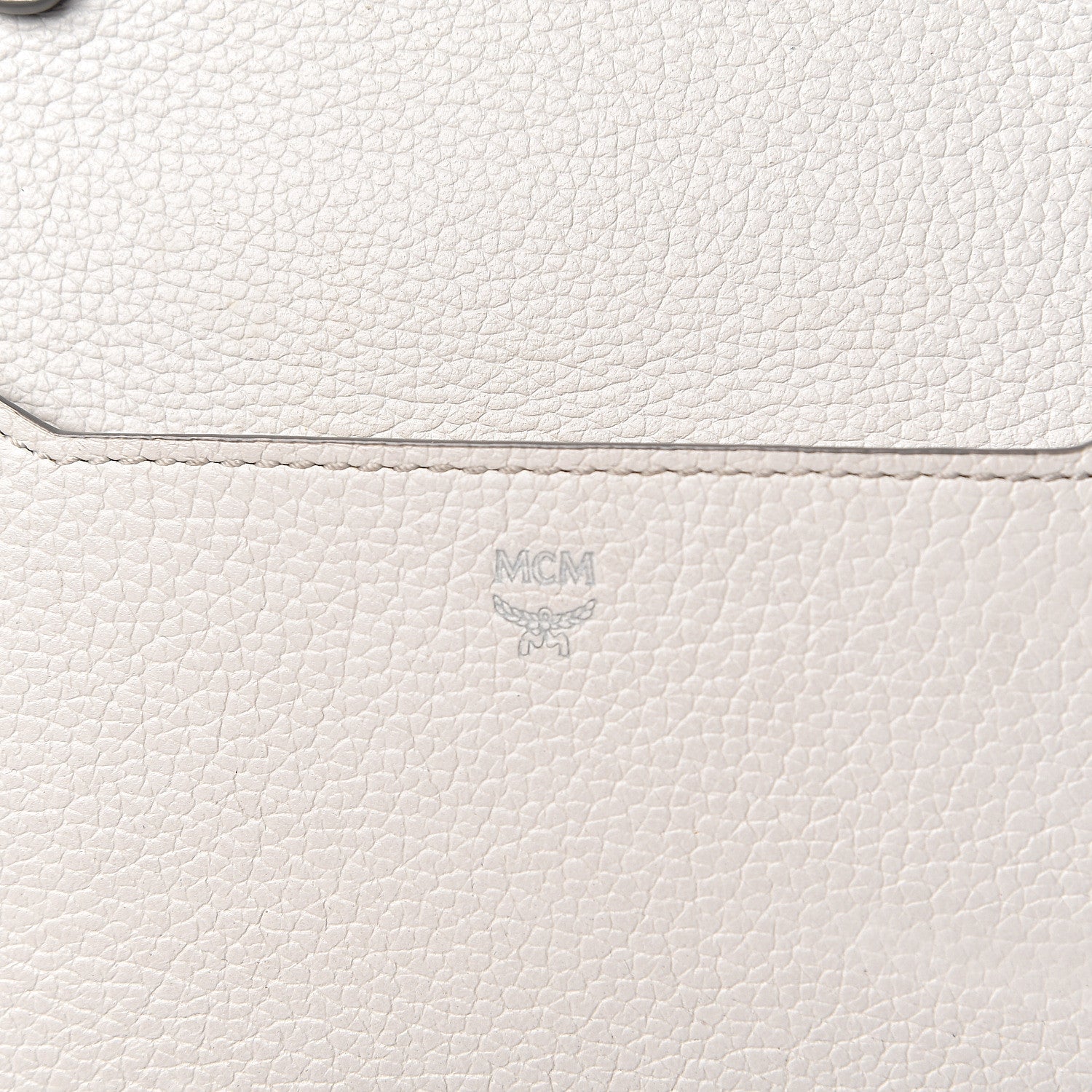MCM Grained Calfskin Medium Milla Convertible Backpack White Flake 14 of 17
