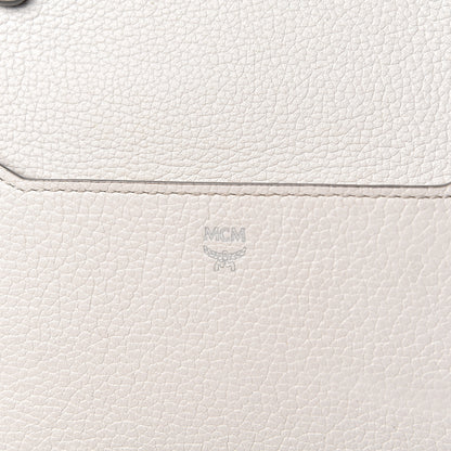 MCM Grained Calfskin Medium Milla Convertible Backpack White Flake 14 of 17