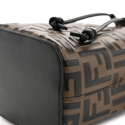 Fendi Vitello Liberty F is Fendi Bi-Color FF 1974 Embossed Mini Mon Tresor Bucket Bag Maya Black 11 of 11