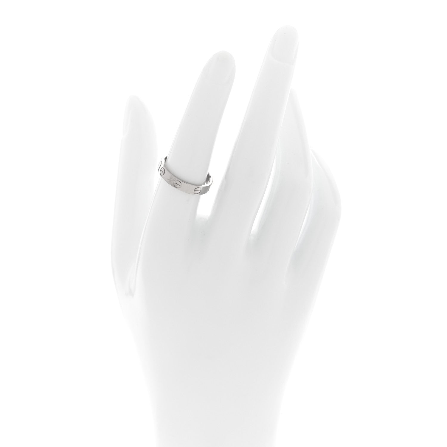 Cartier 18K White Gold 3.5mm LOVE Wedding Band Ring 53 6.5 2 of 5