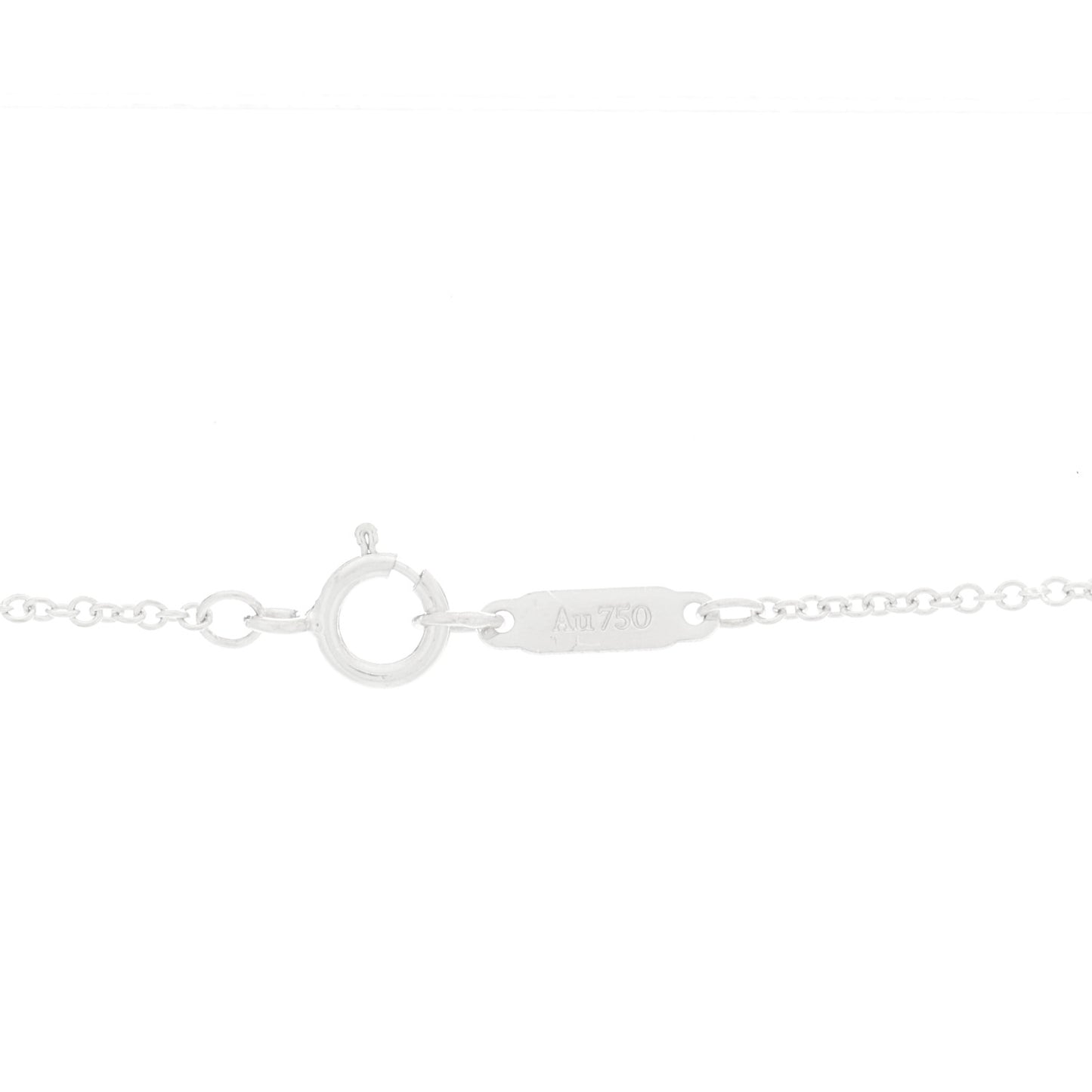 18K White Gold Diamond Knot Key Pendant Necklace