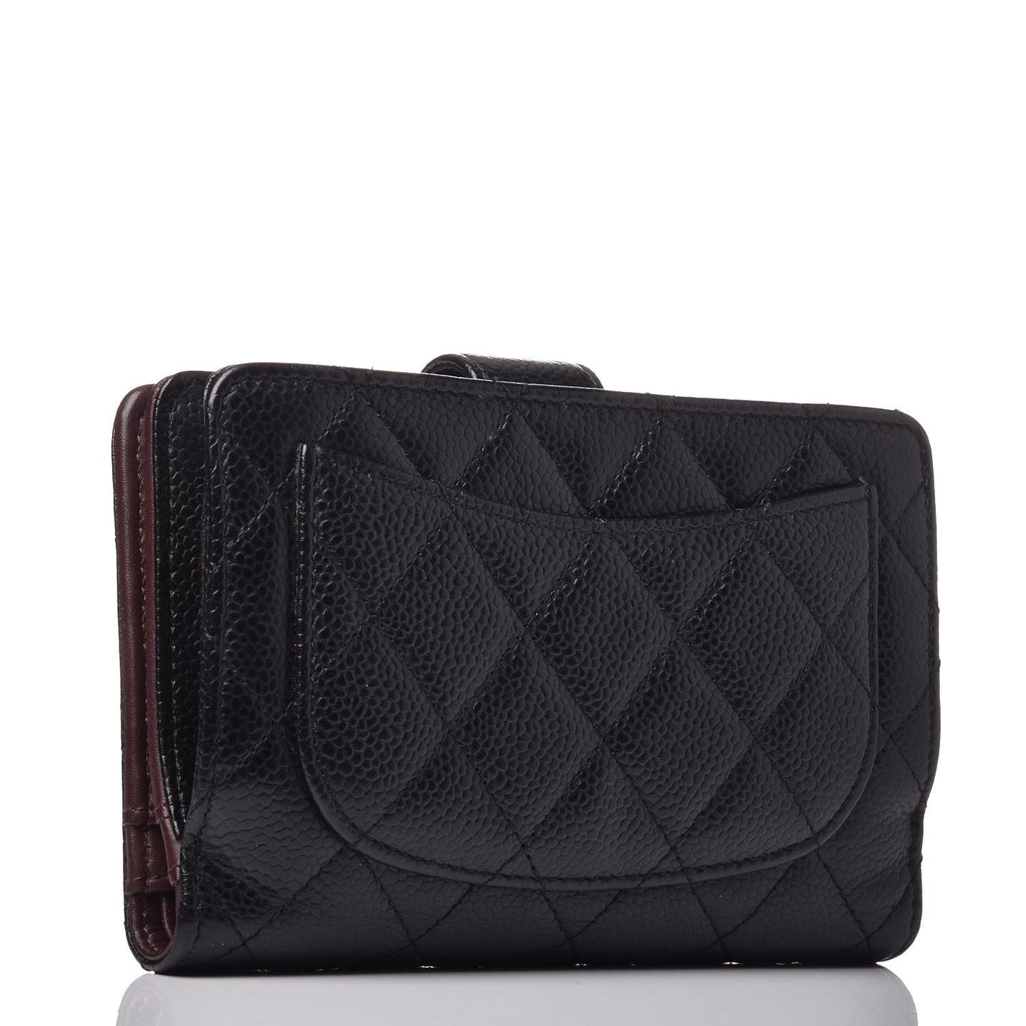 Caviar Quilted CC French Wallet Black