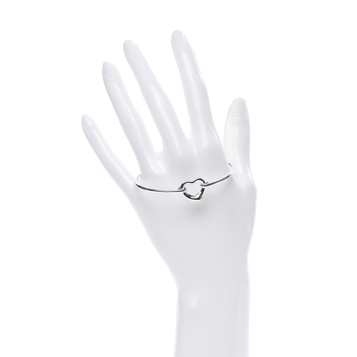 Tiffany Sterling Silver Elsa Peretti Open Heart Bangle 2 of 4