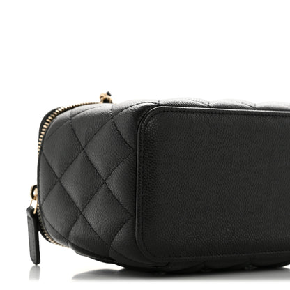 Chanel Caviar Quilted Small Tiny CC Vanity Case With Chain Black 9 of 11