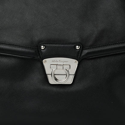 Salvatore Ferragamo Hammered Calfskin Satchel Black 8 of 10