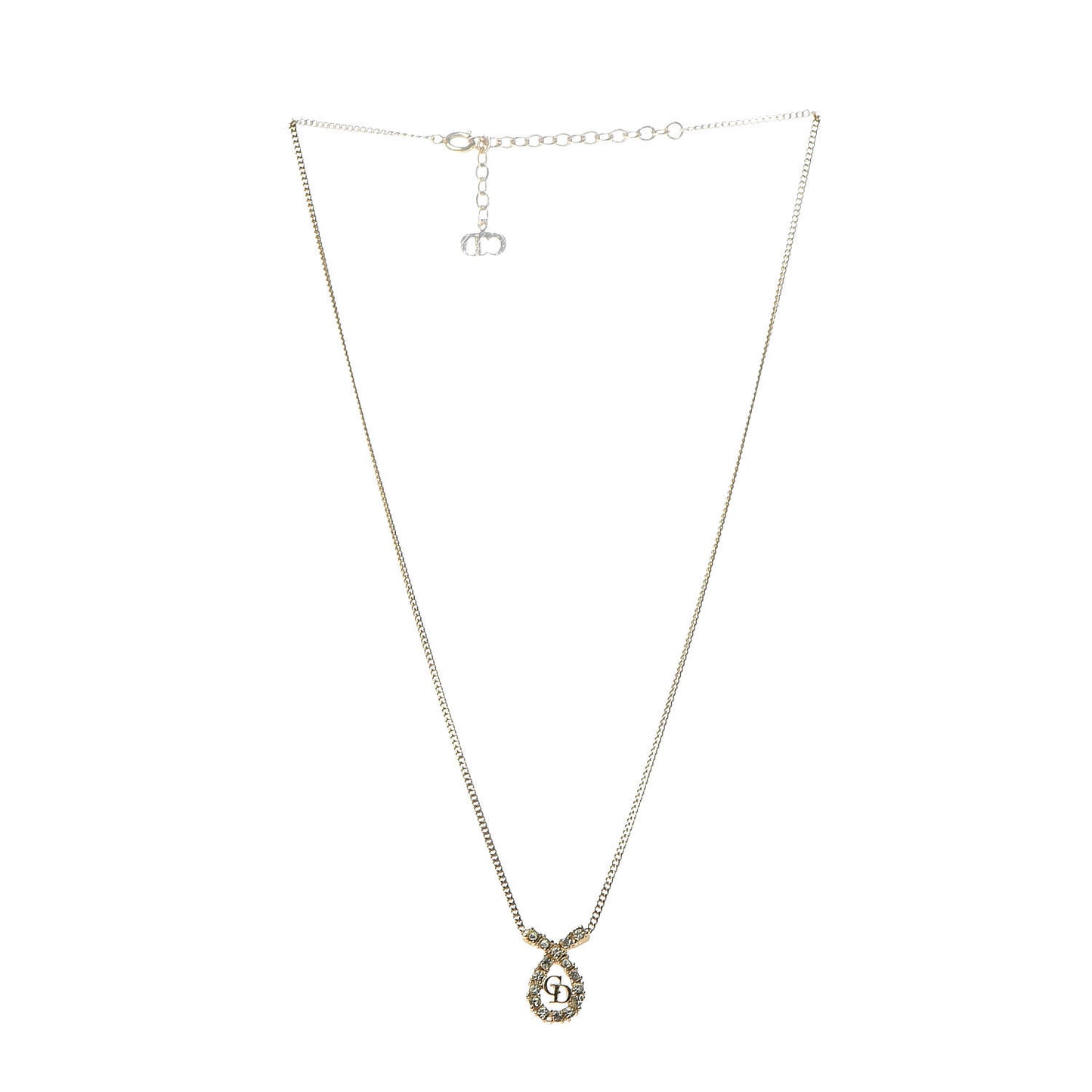 Crystal Logo Necklace Gold