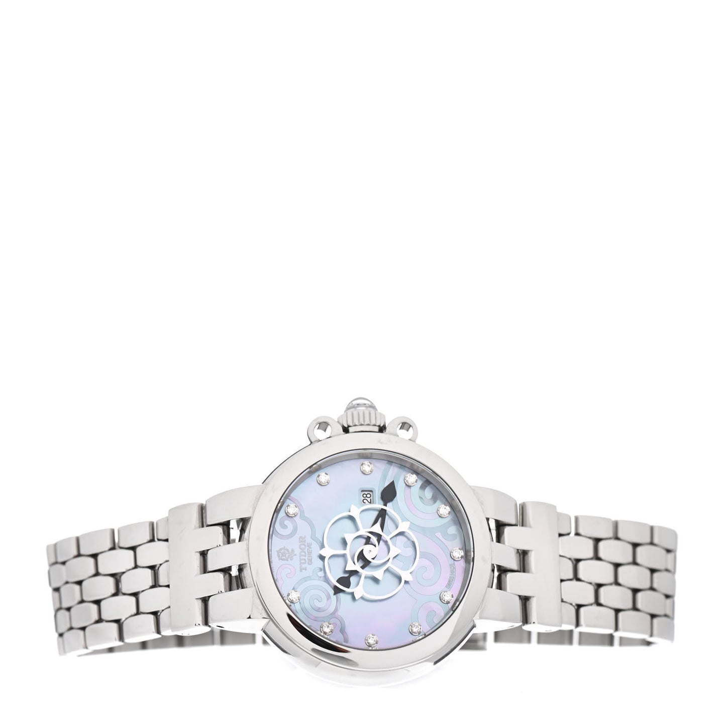 Stainless Steel Diamond Mother of Pearl 30mm Clair De Rose Automatic Watch 35400