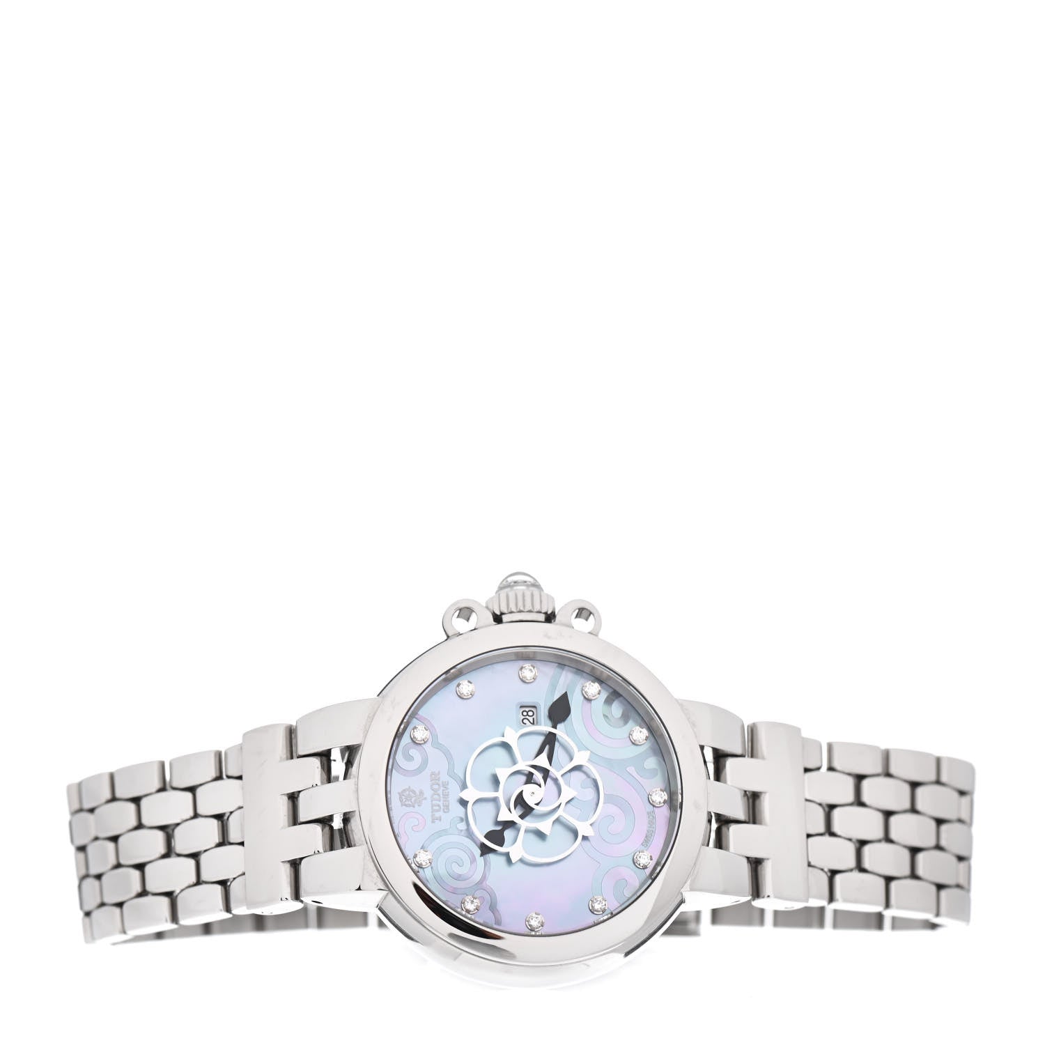 TUDOR Stainless Steel Diamond Mother of Pearl 30mm Clair De Rose Automatic Watch 35400 2 of 4