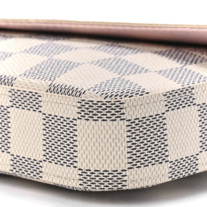Louis Vuitton Damier Azur Pochette Felicie Chain Wallet Rose Ballerine 12 of 12