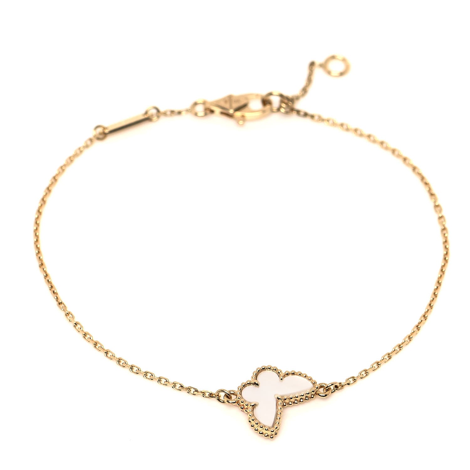 Van Cleef & Arpels 18K Yellow Gold Mother of Pearl Sweet Alhambra Butterfly Bracelet 1 of 5
