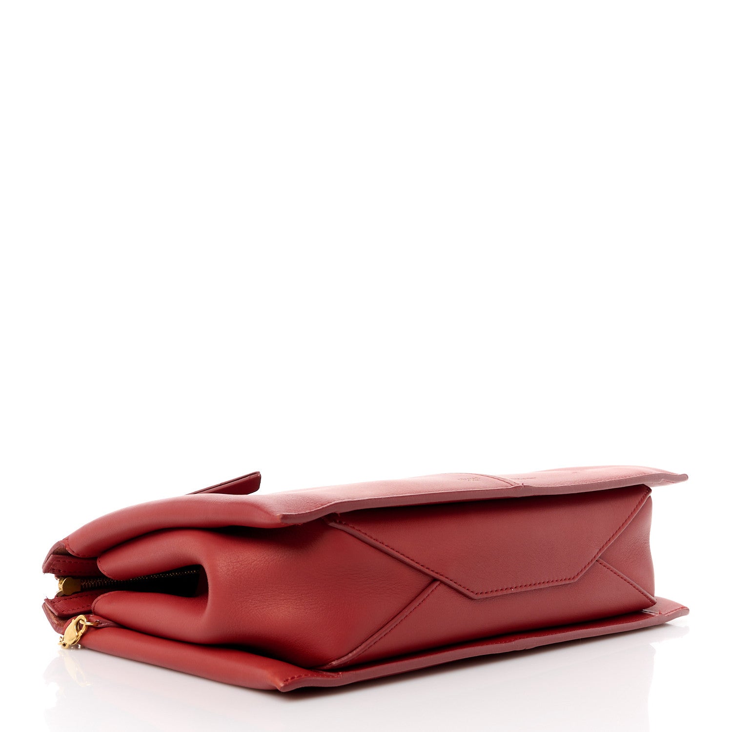 Celine Supple Natural Calfskin Tri-Fold Clutch Red 4 of 11