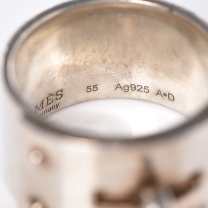 Hermes Sterling Silver Kelly Lock Ring 55 5 of 5