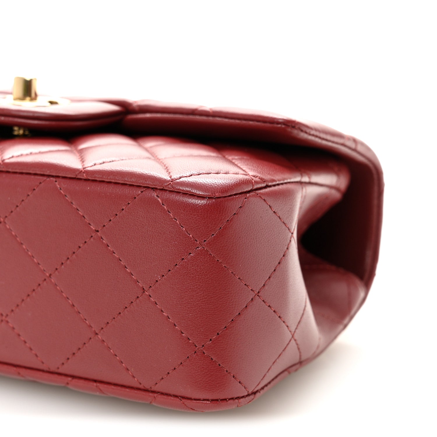 Chanel Lambskin Quilted Mini Top Handle Rectangular Flap Burgundy 10 of 10