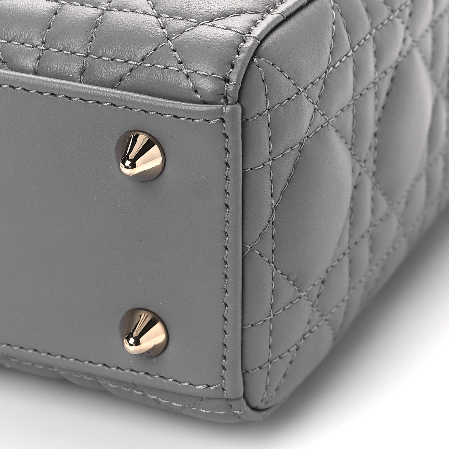 Christian Dior Lambskin Cannage Small My ABC Dior Lady Dior Grey 8 of 8