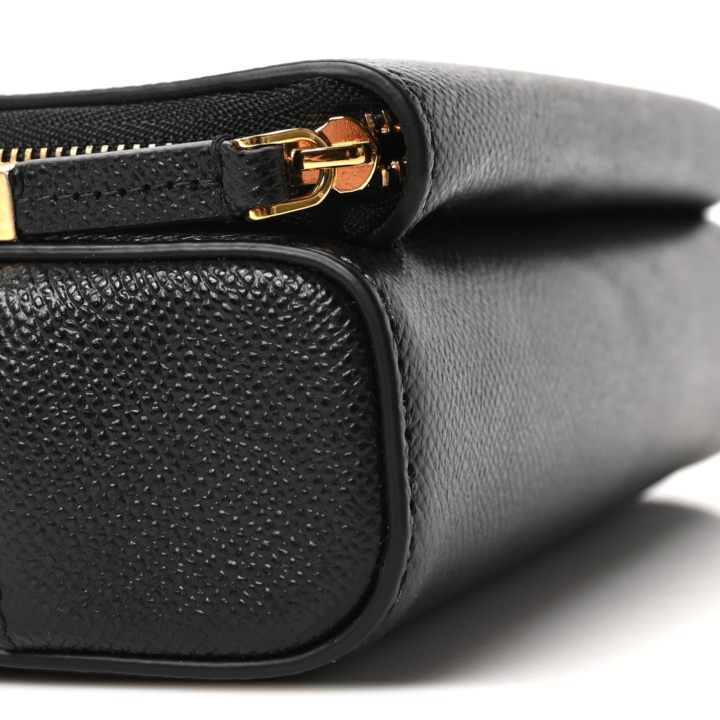 Grained Calfskin Caro Double Pouch Black