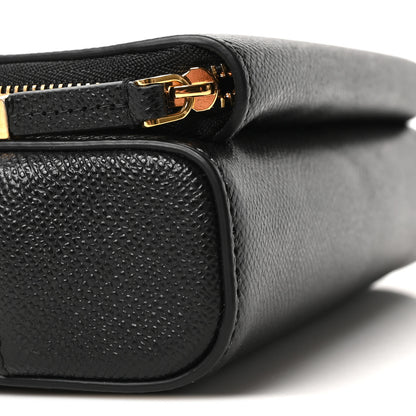 Christian Dior Grained Calfskin Caro Double Pouch Black 9 of 10