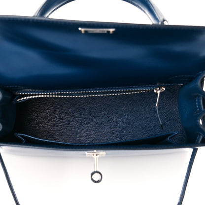 Hermes Tadelakt Kelly Sellier 25 Bleu Thalassa 4 of 14