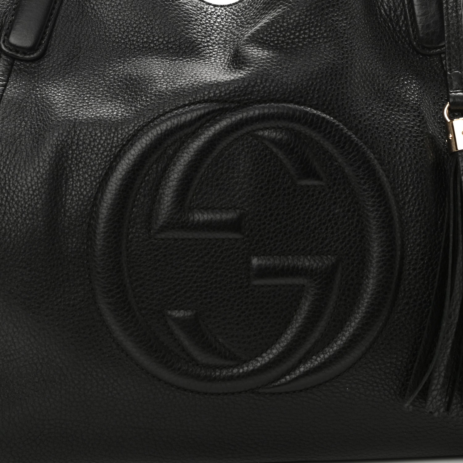 Gucci Pebbled Calfskin Medium Soho Shoulder Bag Black 9 of 11