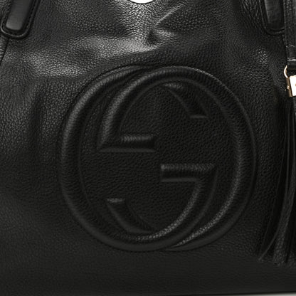 Gucci Pebbled Calfskin Medium Soho Shoulder Bag Black 9 of 11