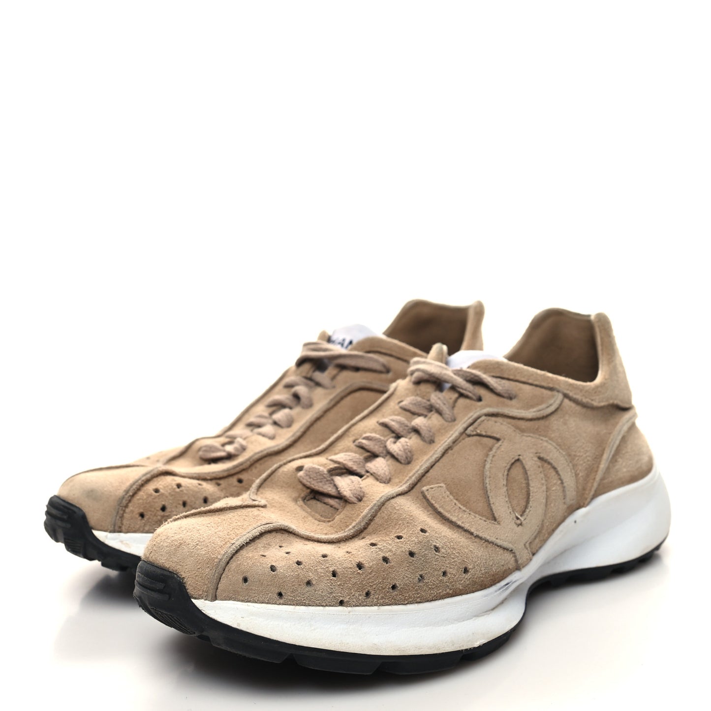 Suede Goatskin CC Sneakers 37.5 Dark Beige