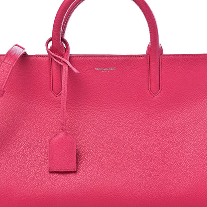 Saint Laurent Grained Calfskin Small Cabas Rive Gauche Bubblegum 10 of 10
