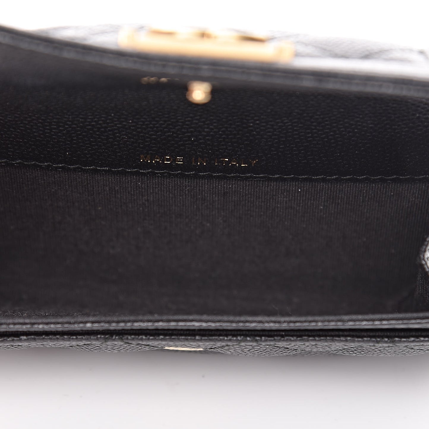 Caviar Quilted Boy Flap Card Holder Black