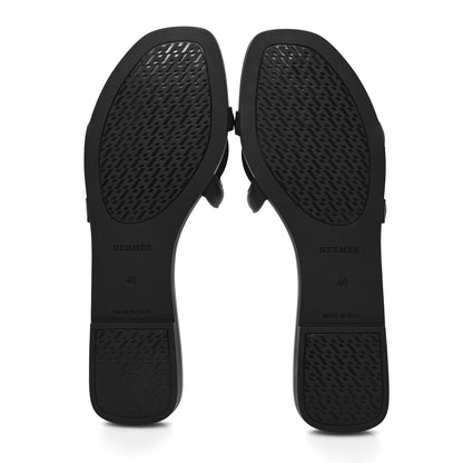 Hermes Rubber Aloha Sandals 40 Black 5 of 8