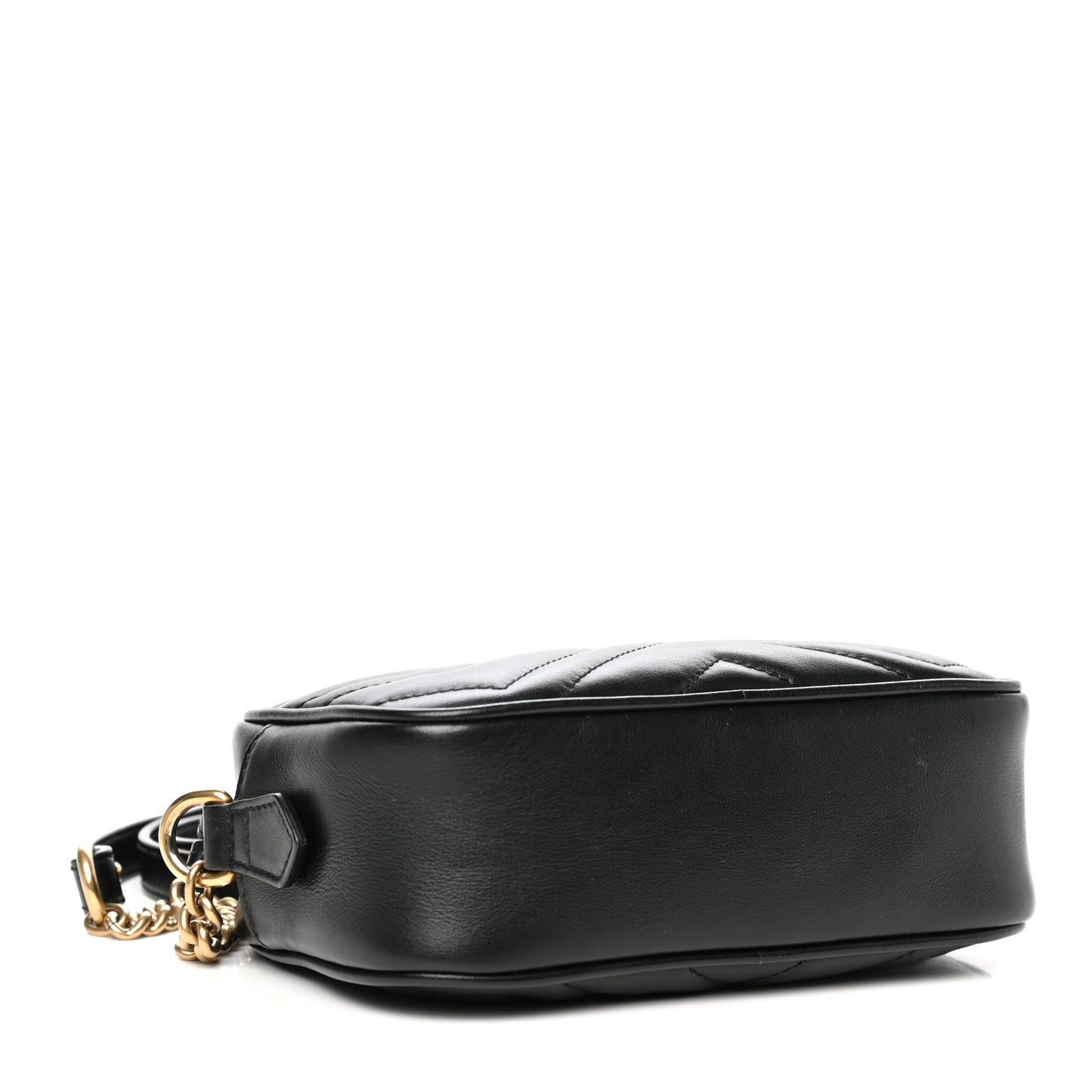 Calfskin Matelasse Mini GG Marmont Chain Shoulder Bag Black
