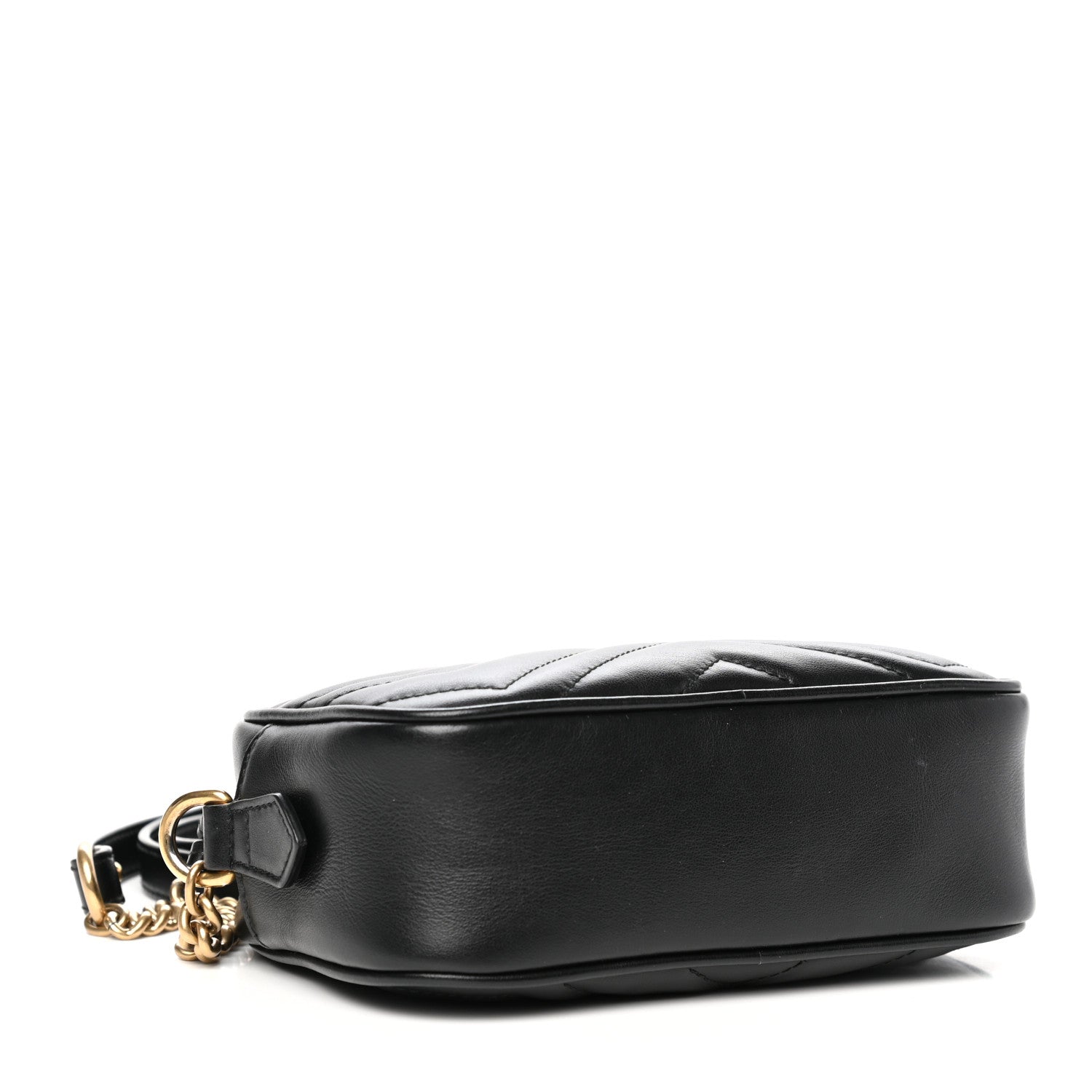 Gucci Calfskin Matelasse Mini GG Marmont Chain Shoulder Bag Black 4 of 10